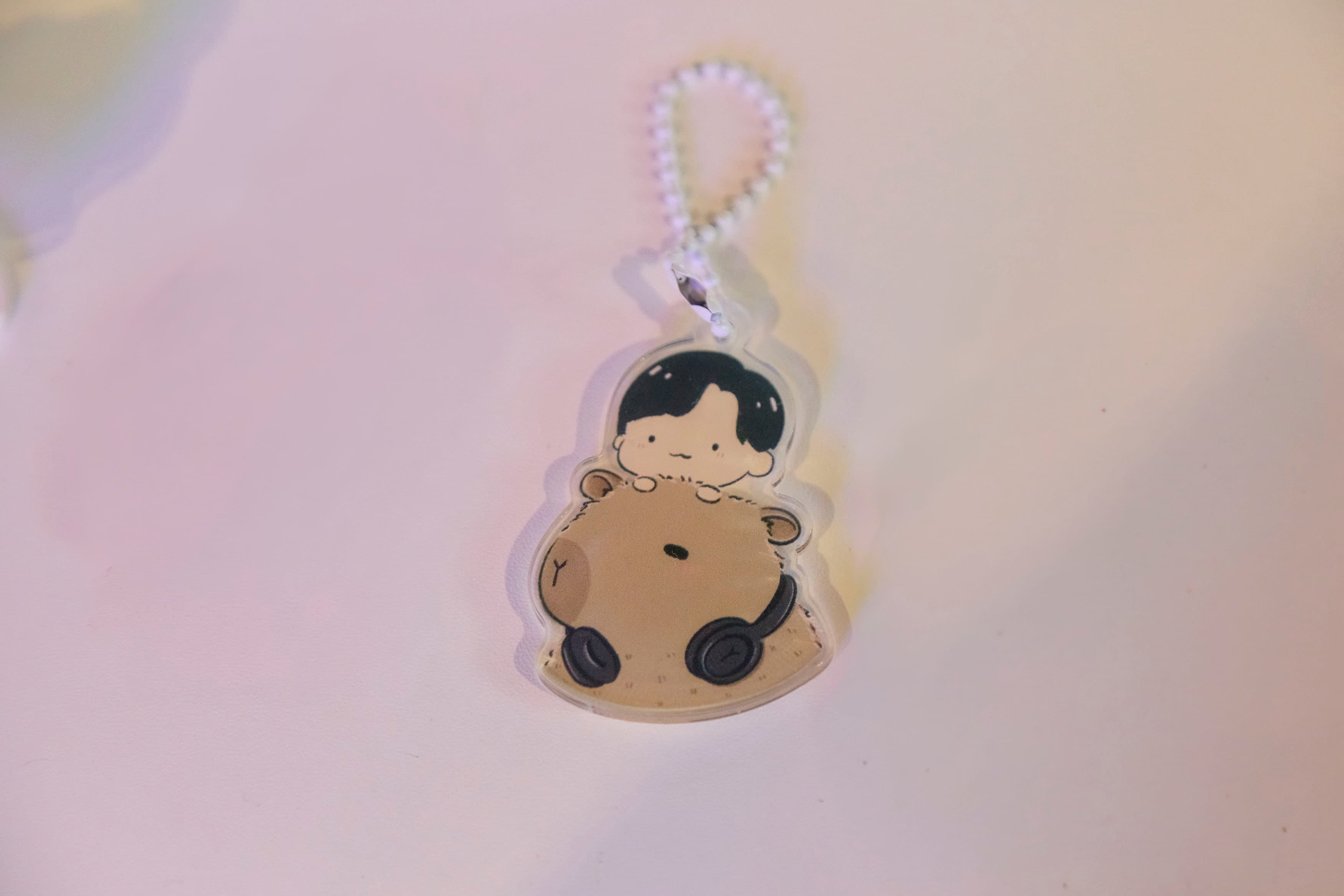 Yora Riding a Capybara Acrylic Keychain